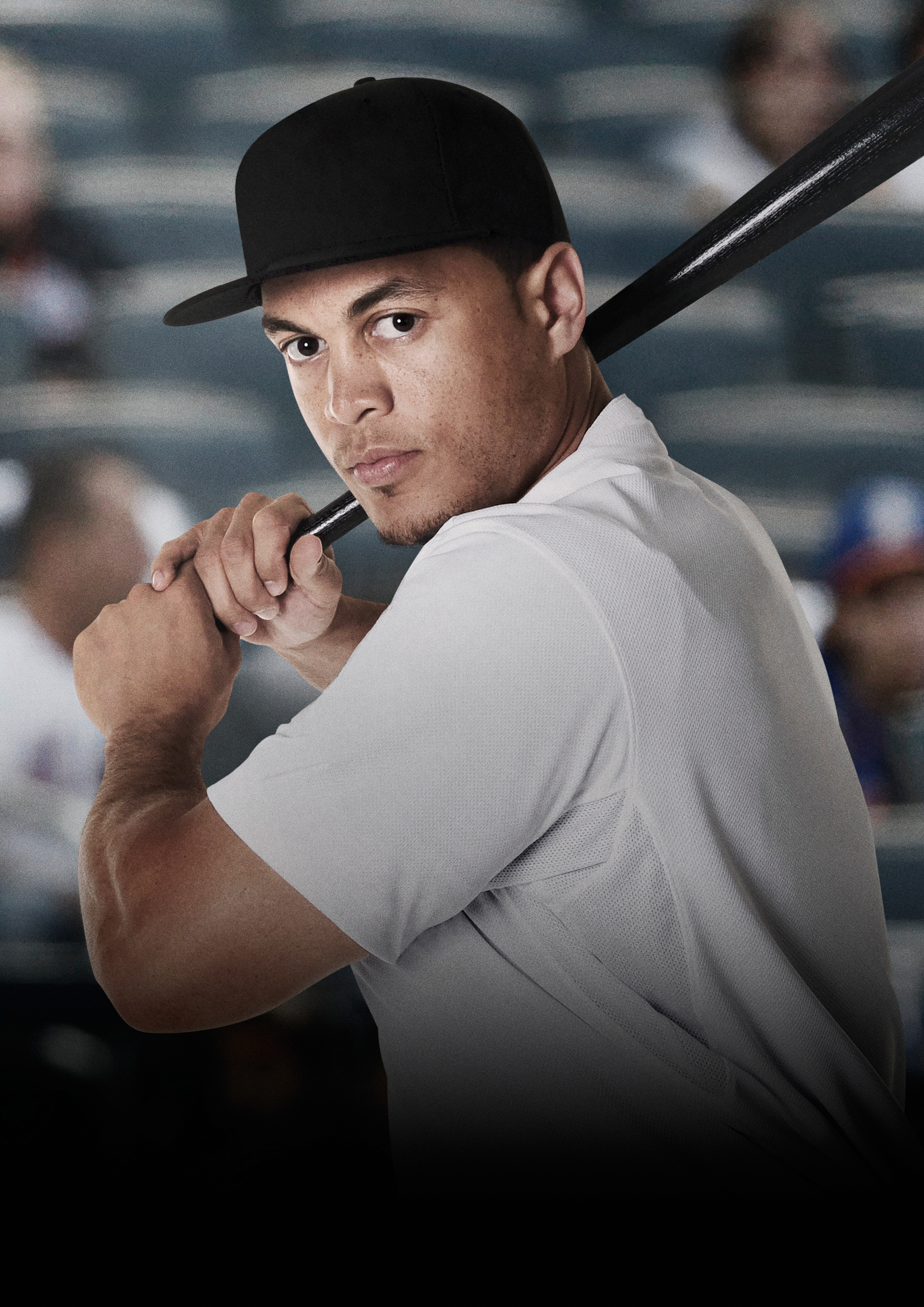 Portrait of Miami Marlins outfielder Giancarlo Stanton wearing