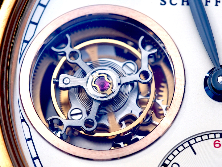 The watch features a one-minute tourbillon. 