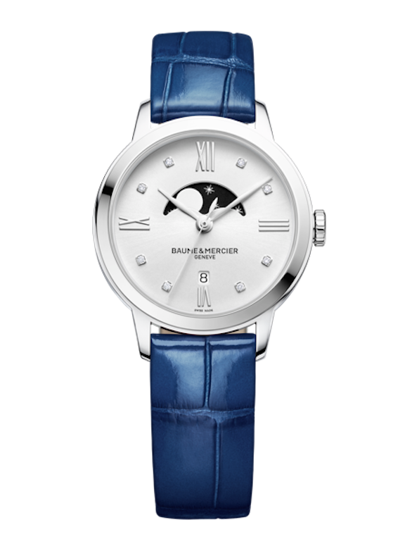 Baume & Mercier Classima watch with moon phase indication.