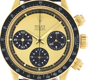 Antiquorum auction - Rolex Daytona Paul Newman with lemon yellow dial- may be a one of a kind. 