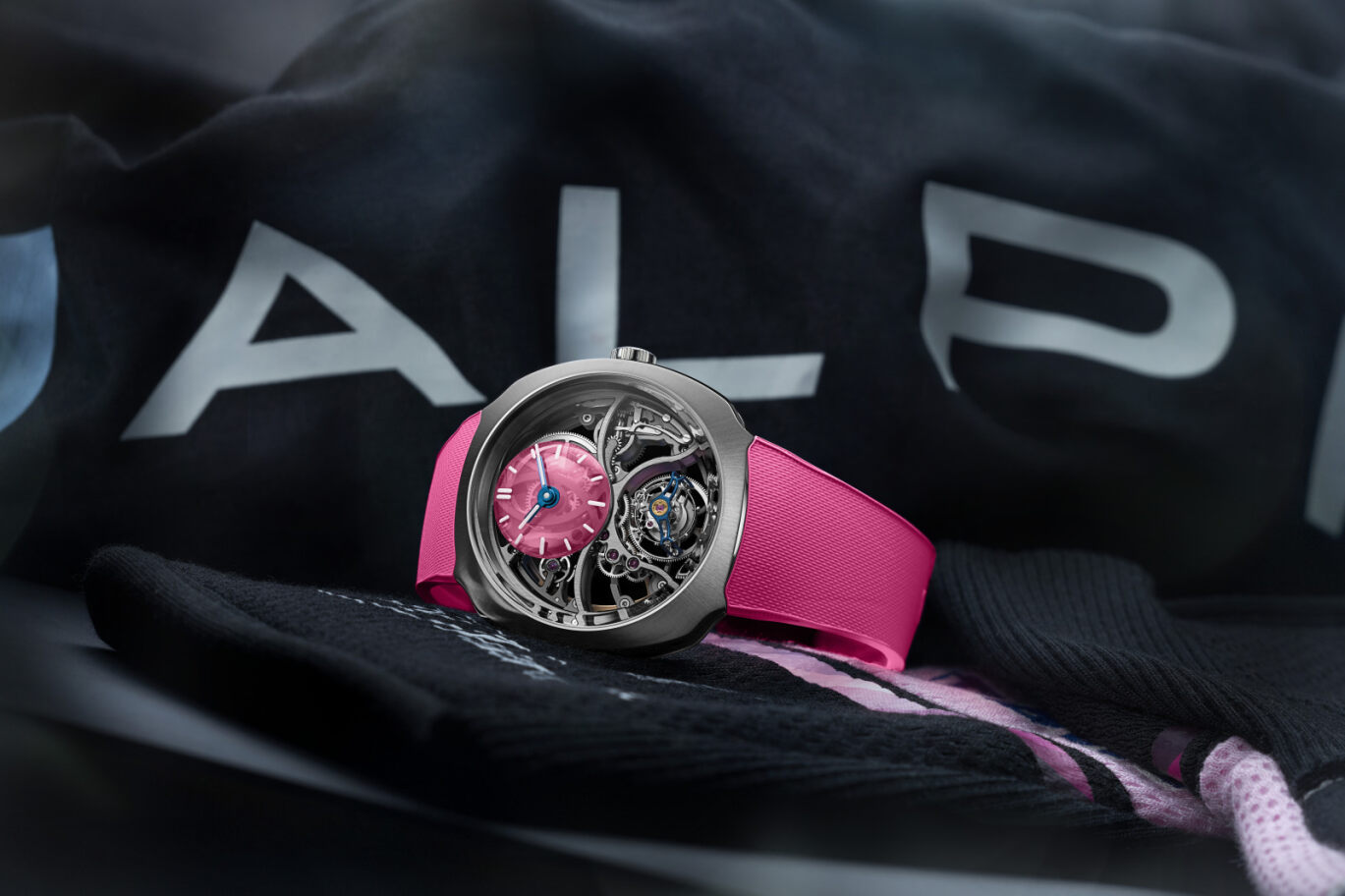 H. Moser Streamliner Cylindrical Tourbillon Skeleton Alpine Limited Edition Pink Livery watch